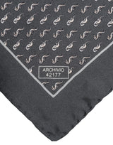 Dolce & Gabbana Black Fish Print Silk Square Men Foulard Scarf