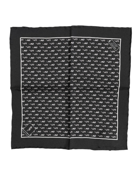 Dolce & Gabbana Black Sea Horse Silk Square Men Foulard Scarf