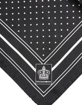 Dolce & Gabbana Black White Polka Dot Men Foulard Scarf
