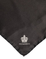 Dolce & Gabbana Brown DG Crown Silk Square Men Foulard Scarf