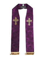 Dolce & Gabbana Purple Silk Fringes Cross Men Foulard Scarf