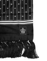 Dolce & Gabbana Black Silk Printed Fringes Men Foulard Scarf