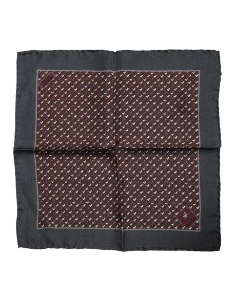 Dolce & Gabbana Maroon Cocktail Silk Square Foulard Scarf