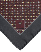 Dolce & Gabbana Maroon Cocktail Silk Square Foulard Scarf