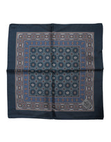 Dolce & Gabbana Blue Printed Silk Square Men Foulard Scarf