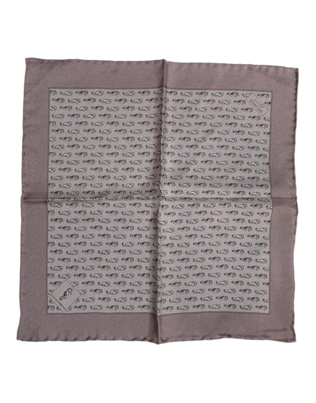 Dolce & Gabbana Brown Sea Horse Silk Square Foulard Scarf