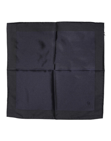 Dolce & Gabbana Dark Blue Silk Square Men Foulard Scarf