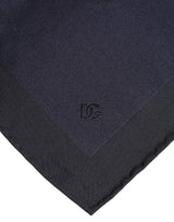 Dolce & Gabbana Dark Blue Silk Square Men Foulard Scarf