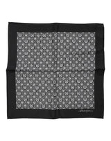 Dolce & Gabbana Black White Patterned Square Foulard Scarf