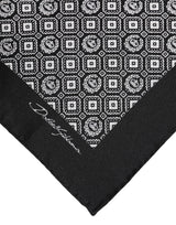 Dolce & Gabbana Black White Patterned Square Foulard Scarf