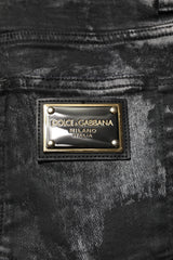 Dolce & Gabbana Black Washed Embellished Skinny Denim Jeans