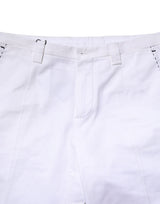 Dolce & Gabbana White Cotton Straight Logo Men Pants