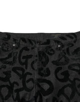 Dolce & Gabbana Gray Cotton DG Logo Straight Men Denim Jeans