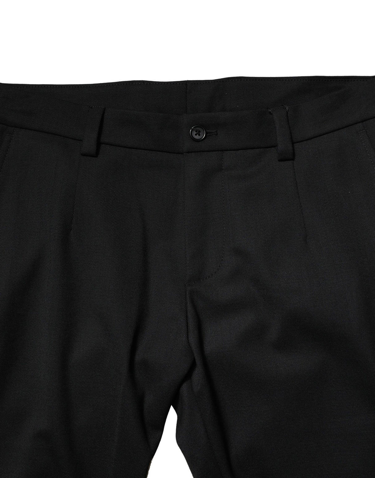Dolce & Gabbana Black Wool Men Skinny Mid Waist Pants