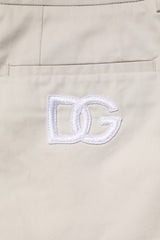 Dolce & Gabbana Beige Cotton Stretch Mid Waist Bermuda Shorts