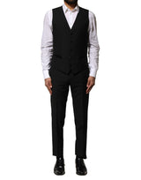 Dolce & Gabbana Black Wool 3 Piece Single Breasted Suit