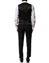 Dolce & Gabbana Black Wool 3 Piece Single Breasted Suit