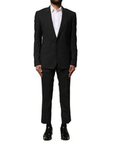 Dolce & Gabbana Black Wool 2 Piece Single Breasted Suit