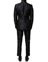 Dolce & Gabbana Black Jacquard 3 Piece Single Breasted Suit