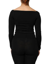 Dolce & Gabbana Black Viscose Long Sleeve Pullover Blouse Top