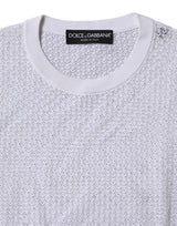 Dolce & Gabbana White Round Neck Long Sleeves Pullover Top
