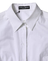 Dolce & Gabbana White Cotton Collared Long Sleeves Shirt Top