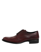 Dolce & Gabbana Brown Leather Lace Up Derby Dress Shoes
