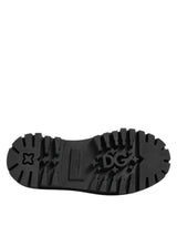 Dolce & Gabbana Black Patent Leather Trekking Derby Shoes