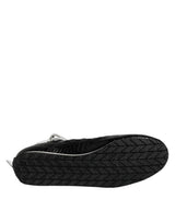 Dolce & Gabbana Black Quilted Leather Lace Up Sneakers Shoes