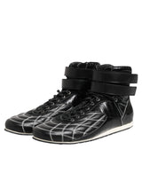 Dolce & Gabbana Black Quilted Leather Lace Up Sneakers Shoes