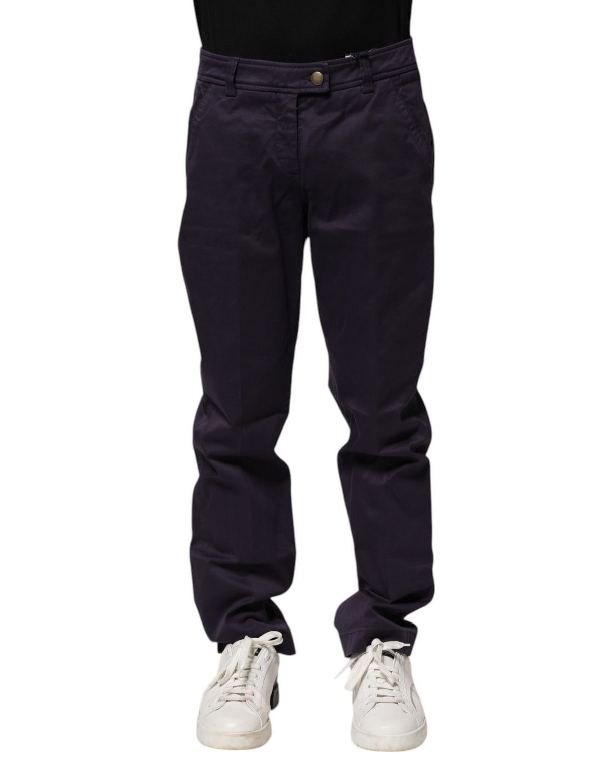 Incotex Dark Purple Mid Waist Casual Straight Pants