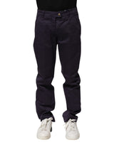 Incotex Dark Purple Mid Waist Casual Straight Pants