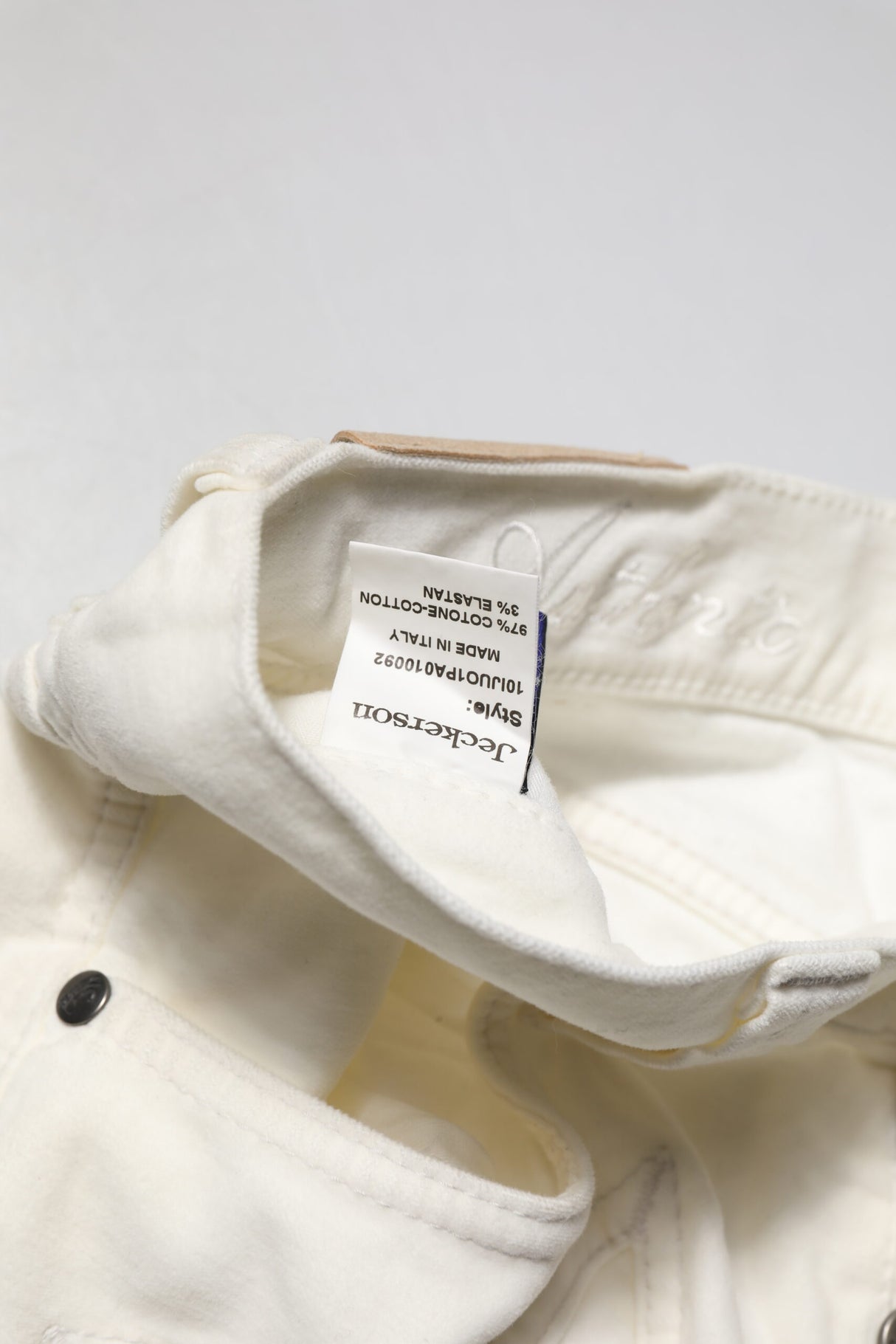 Jeckerson White Cotton Stretch Straight Fit Men Denim Jeans