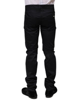 Dolce & Gabbana Black Cotton Skinny Mid Waist Pants