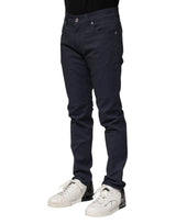 Dolce & Gabbana Dark Blue Cotton Skinny Denim Jeans