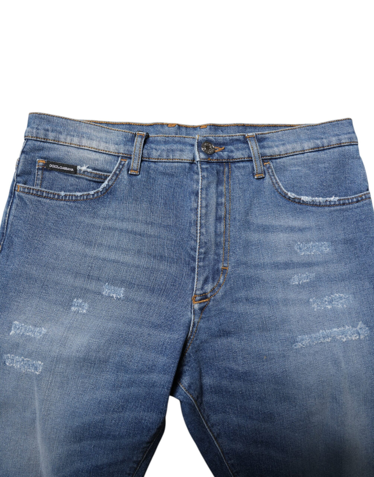 Dolce & Gabbana Blue Cotton Stretch Men Denim Bermuda Shorts