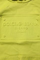 Dolce & Gabbana Green Cotton Hooded Logo Sweatshirt Sweater