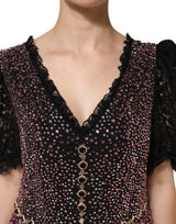 Dolce & Gabbana Multicolor Embellished Mermaid Gown Dress