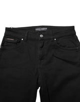 Dolce & Gabbana Black Cotton Skinny Mid Waisted Denim Jeans