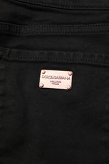Dolce & Gabbana Black Cotton Skinny Mid Waisted Denim Jeans