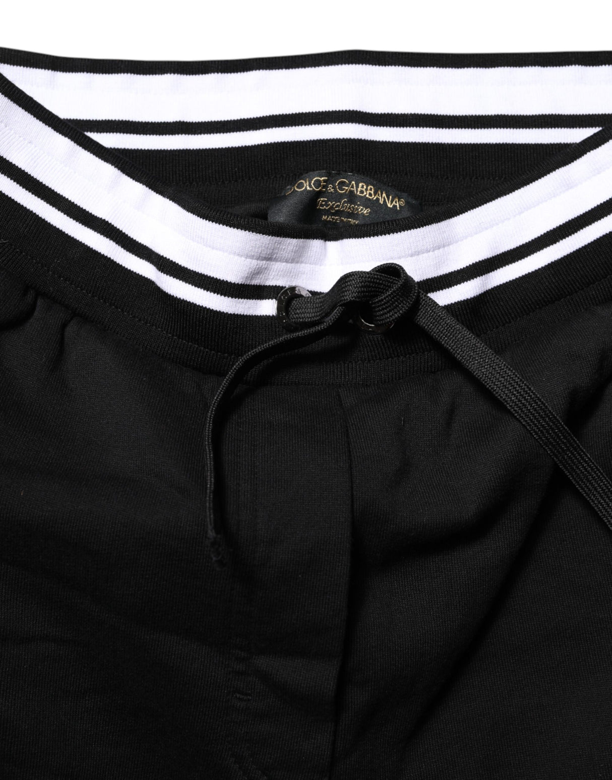 Dolce & Gabbana Black Cotton Mid Waist Jogger Pants