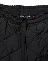 Dolce & Gabbana Black Quilted Mid Waist Jogger Pants