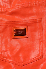 Dolce & Gabbana Orange Cotton High Waisted Denim Jeans