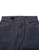 Dolce & Gabbana Blue Queen Patch AUDREY Mid Waist Denim Jeans