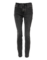 Dolce & Gabbana Gray Skinny Cotton Mid Waisted Denim Jeans