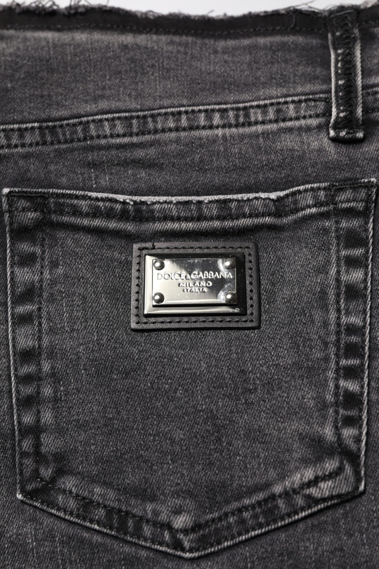 Dolce & Gabbana Gray Skinny Cotton Mid Waisted Denim Jeans