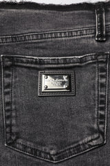 Dolce & Gabbana Gray Skinny Cotton Mid Waisted Denim Jeans
