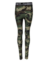 Dolce & Gabbana Multicolor Camouflage DG Waist Leggings Pants