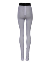 Dolce & Gabbana Gray Nylon DG Logo Mid Waisted Leggings Pants