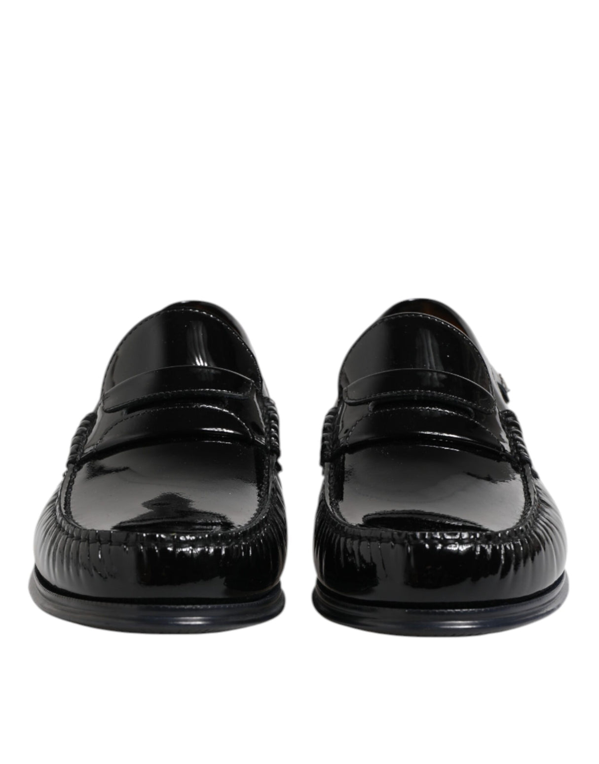 Dolce & Gabbana Black Leather Slip On Loafers Dress Shoes